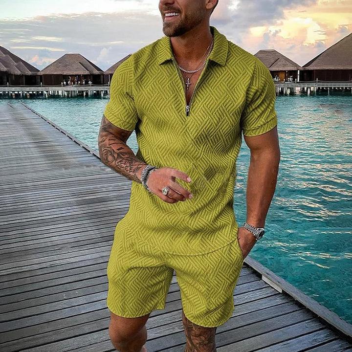 Casual Polo Shirt And Shorts
