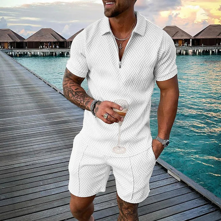 Casual Polo Shirt And Shorts