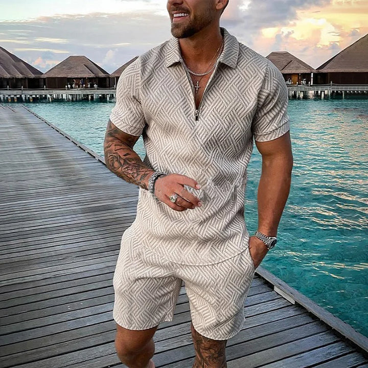 Casual Polo Shirt And Shorts
